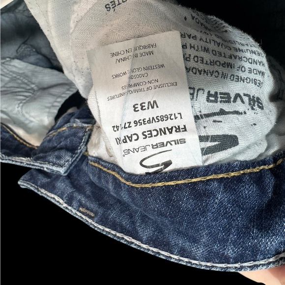 Silver Jeans Women's Blue Cropped Jeans Frances Capri Size 33 - Picture 6 of 6